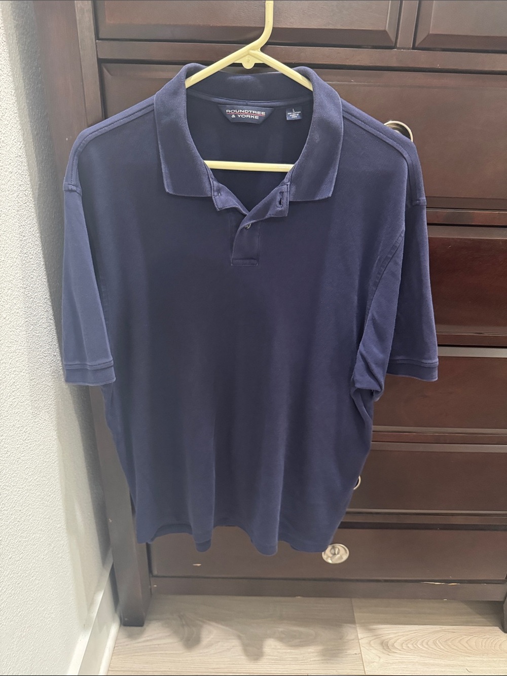 Roundtree & Yorke Men's Navy Short-Sleeve Polo
